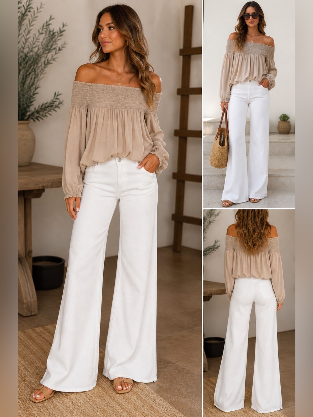 Level 99 Newport White Linen Tencel Flare Wide Leg Coastal Pants NWT Size 26